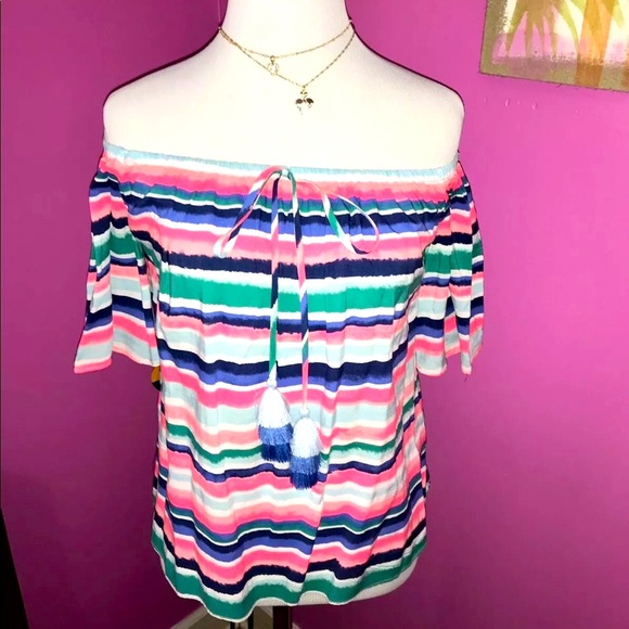 Lilly Pulitzer NWT Sain Top Sandy Shell Stripe Size XXS - Picture 2 of 6